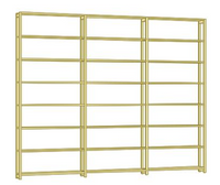 Bespoke Bookshelves Alternative, 178cm tall, 134.5cm wide, 18 cm deep, 3 bays.