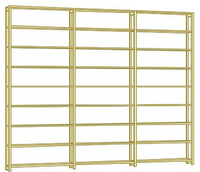 Floor to Ceiling Shelving System in Solid Wood