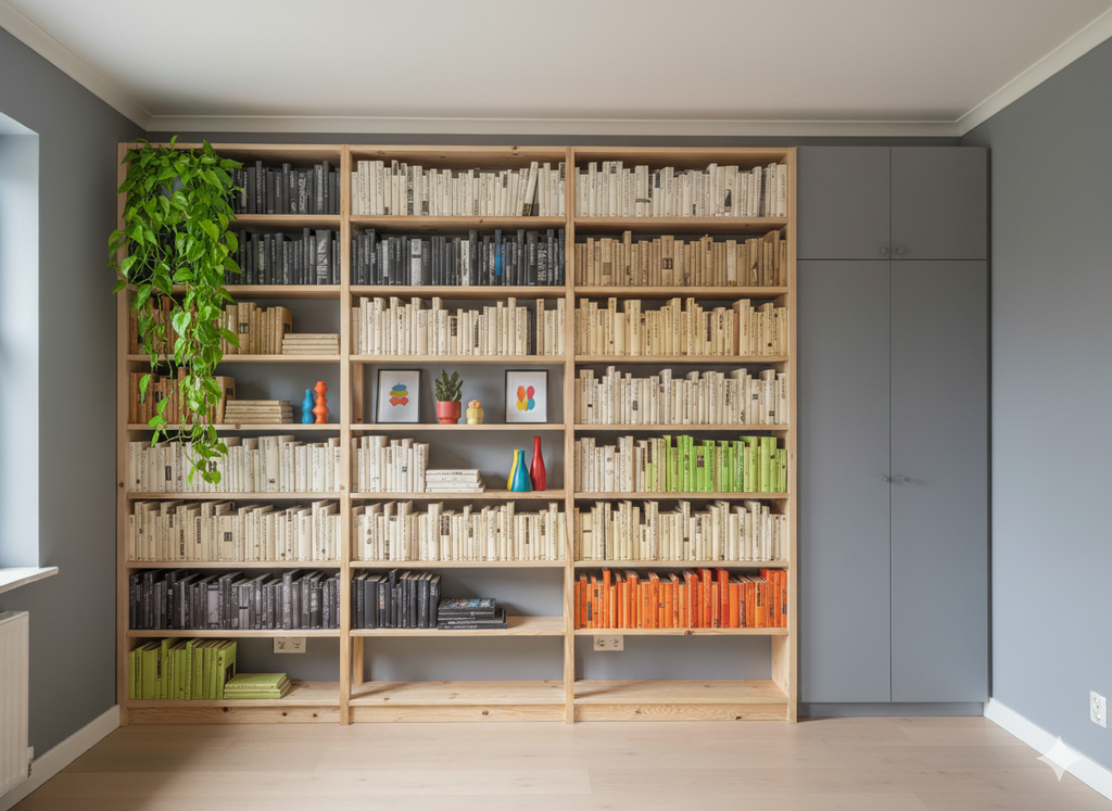 Fitted Bookcase Alternative in Solid Wood