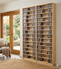 CD Storage Shelving in Solid Wood, 164cm wide, 218cm tall & Customisable
