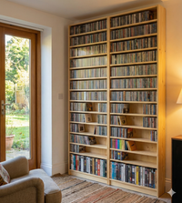 CD Storage Shelving in Solid Wood, 164cm wide, 218cm tall & Customisable