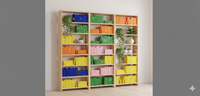 Bookshelves Made To Measure Alternative, 274.5cm wide, 248cm tall, 24cm Deep, 3 Bays