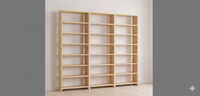 Bookshelves Made To Measure Alternative, 274.5cm wide, 248cm tall, 24cm Deep, 3 Bays