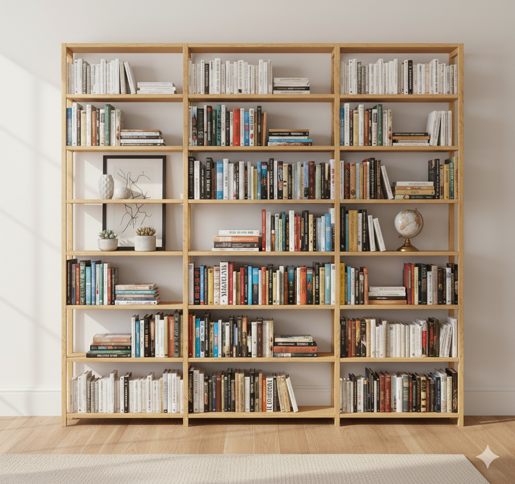 Wooden Bookcase, Customisable and Modular