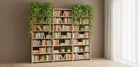 Fitted Bookcases, 284.5cm wide, 248cm tall, 24cm deep, 3 bays