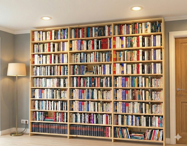 Home Library Bookcase with Backboard