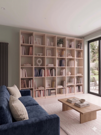 Floor to Ceiling Library Bookshelves in Solid Wood