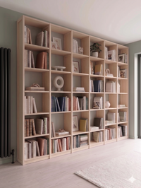 Floor to Ceiling Library Bookshelves in Solid Wood