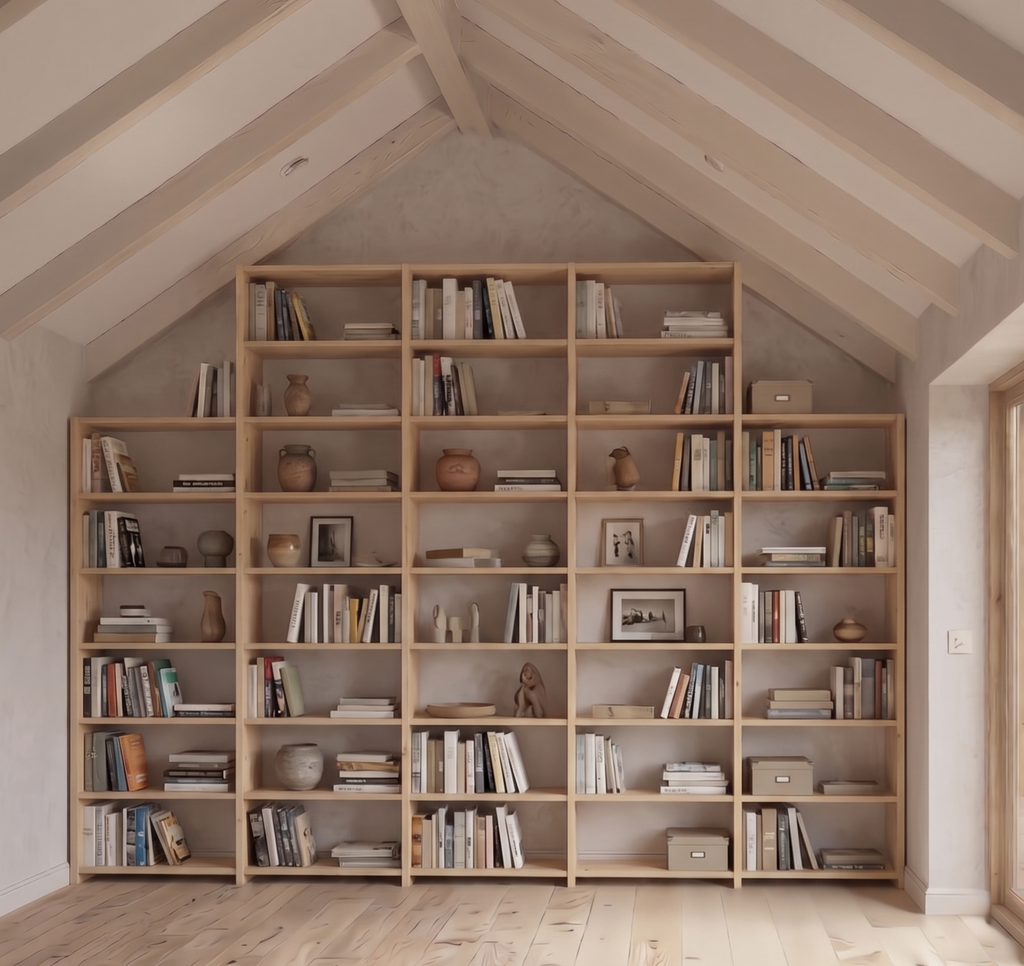 Solid wood sloping - Eavas Stotage  - Bookcase - Bookshelves - Shelving System