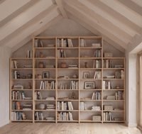 Solid wood sloping - Eavas Stotage  - Bookcase - Bookshelves - Shelving System