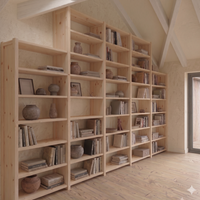 Solid wood sloping - Eavas Stotage  - Bookcase - Bookshelves - Shelving System